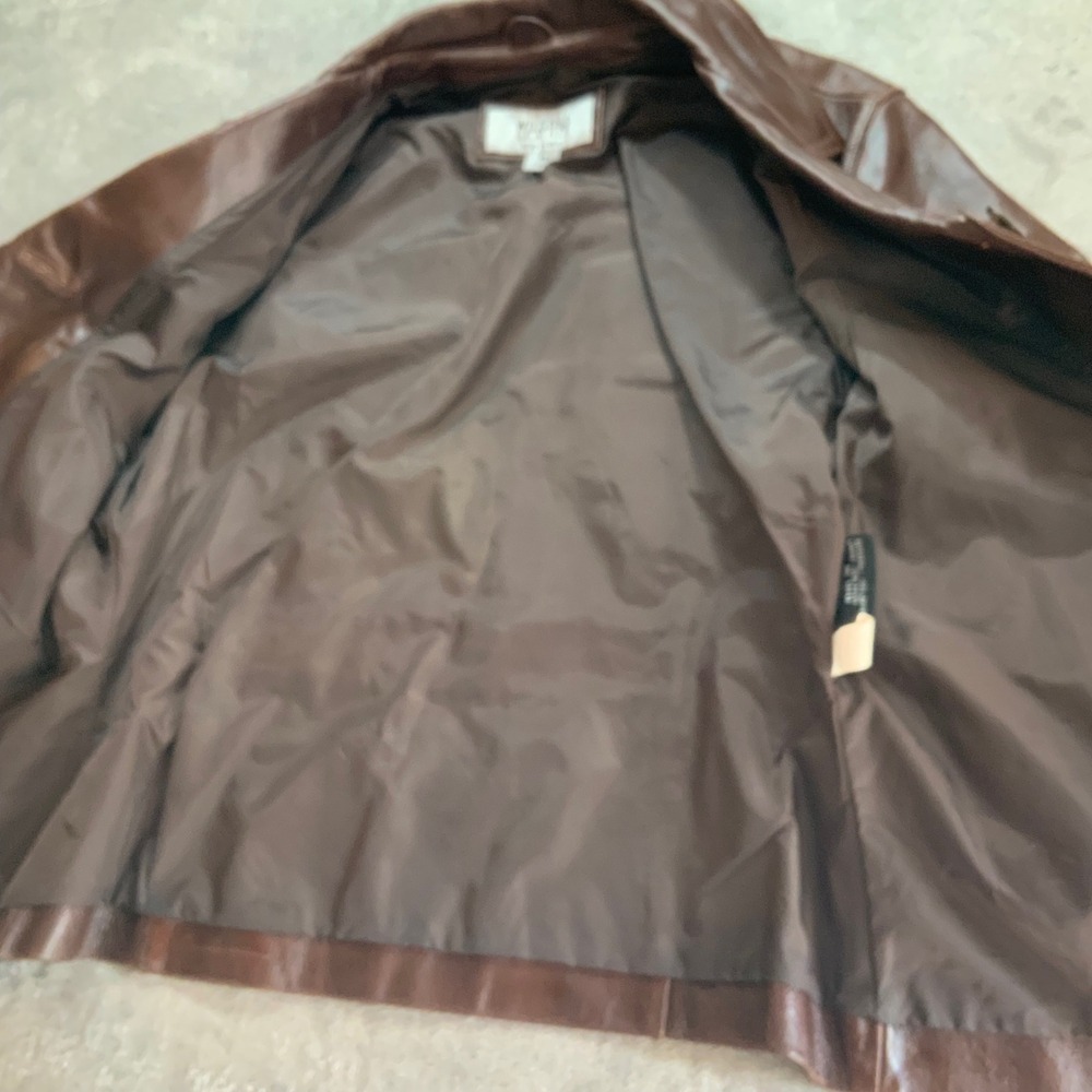 Vintage Wilsons Leather Maxima Brown Button Front Jacket Womens XL - Picture 10 of 15
